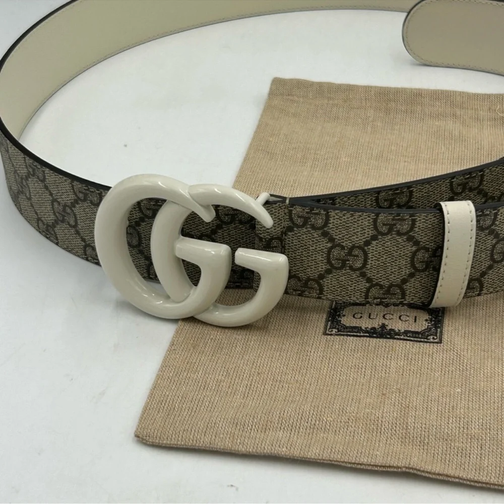 Men’s Gucci, GG supreme, Marmont leather belt size 115 cm/46 inch